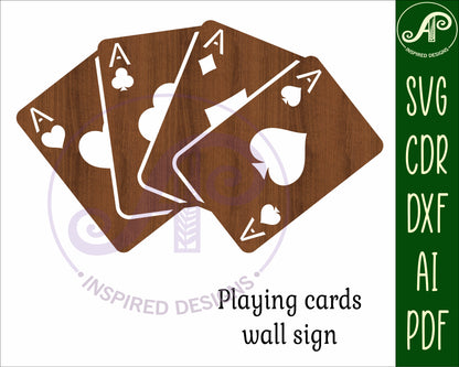 Playing cards wall sign design SVG / DXF / AI / PDF / CDR