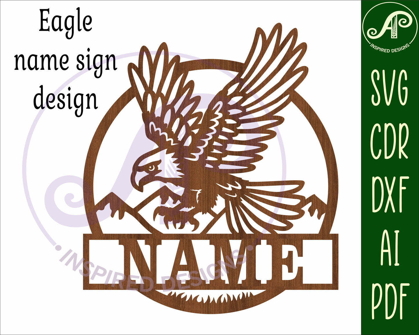 Eagle name wall sign. SVG / DXF / AI / PDF / CDR