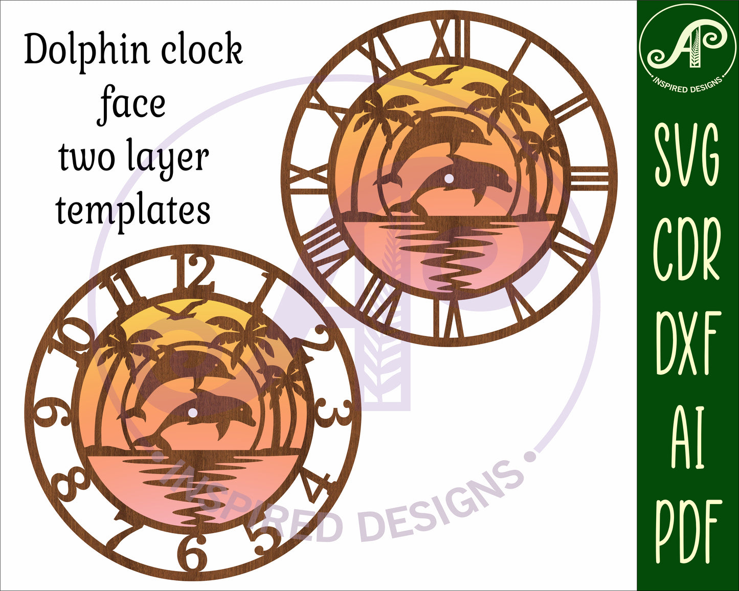 Dolphin clock template design