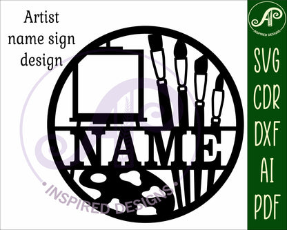 Artist name wall sign. SVG / DXF / AI / PDF / CDR