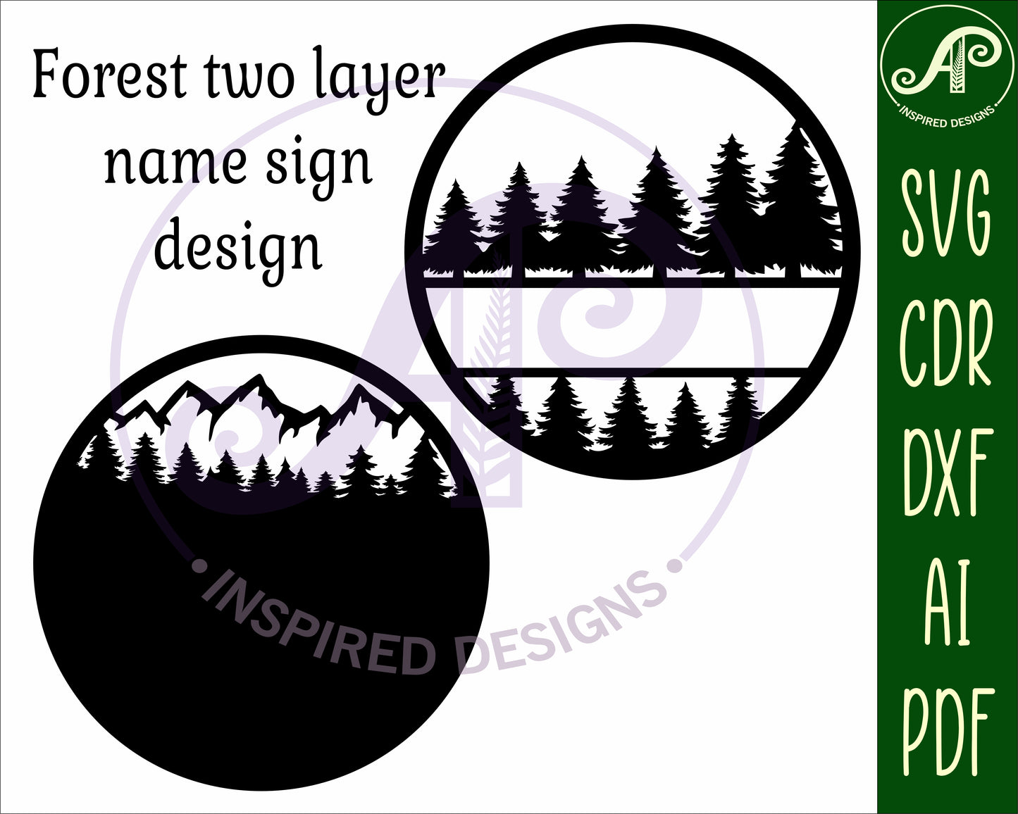 Forest name wall sign. SVG / DXF / AI / PDF / CDR