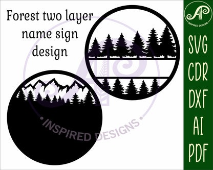 Forest name wall sign. SVG / DXF / AI / PDF / CDR