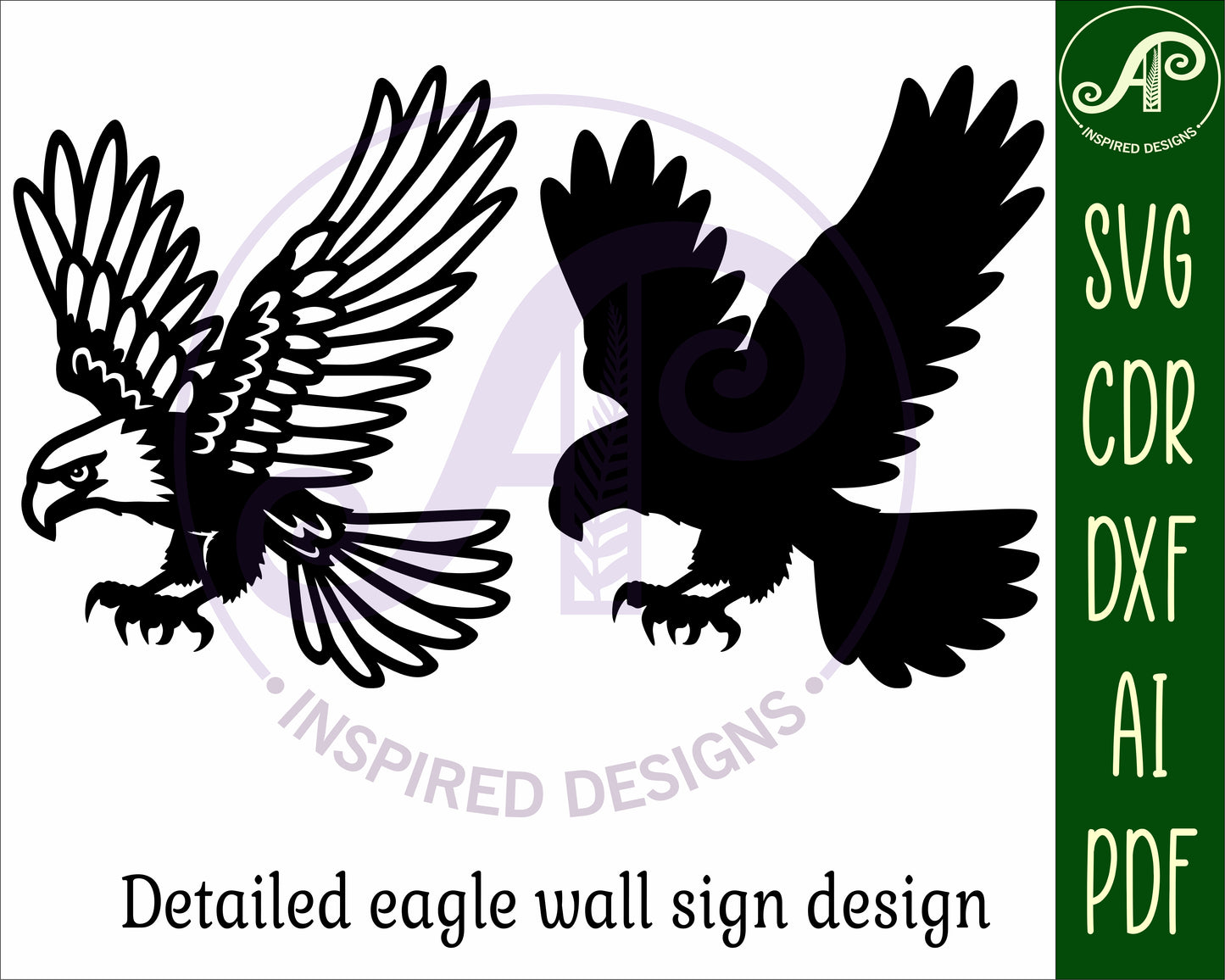 Eagle silhouette shapes wall signs