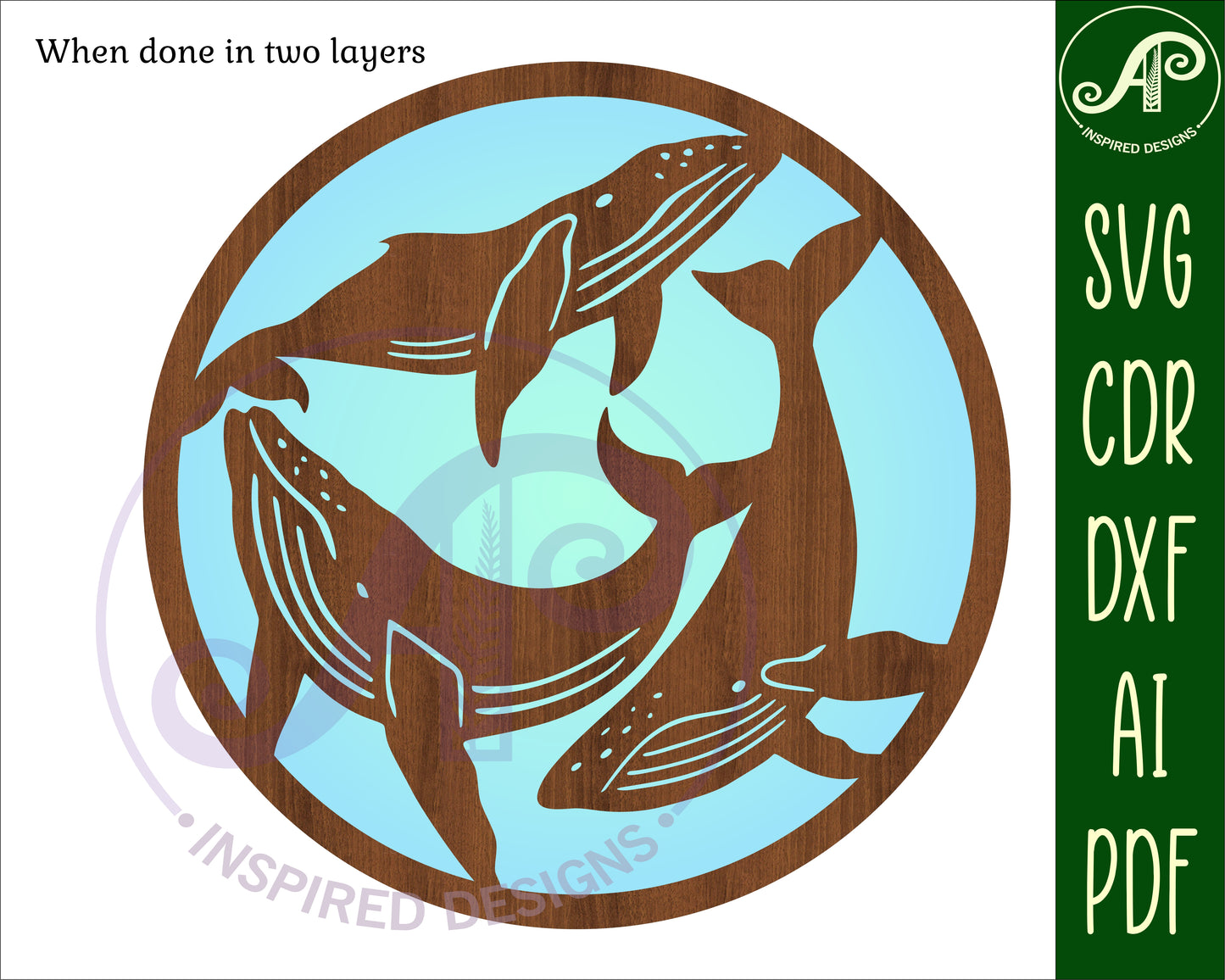 Whales wall sign design SVG / DXF / AI / PDF / CDR