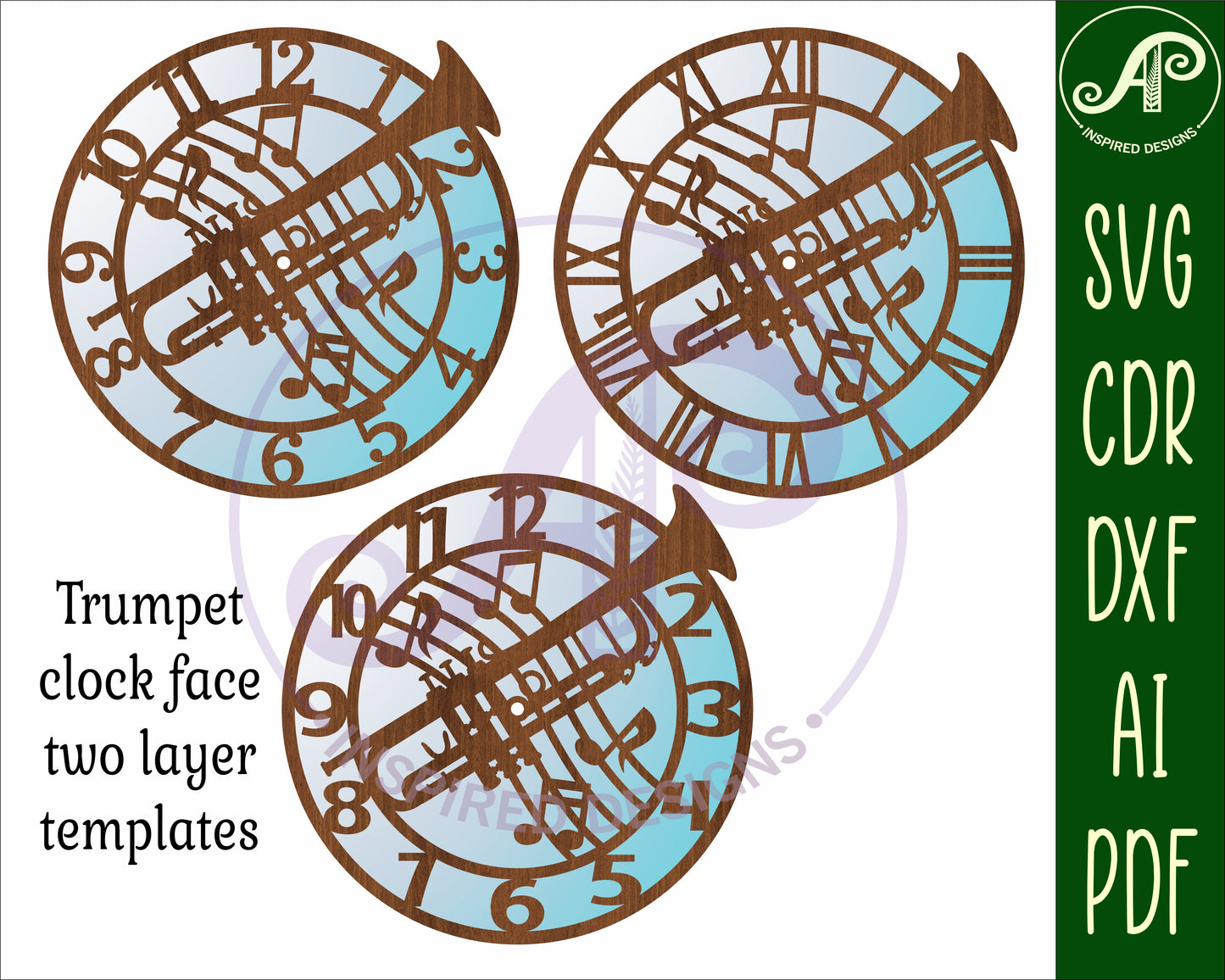 trumpet clock template design