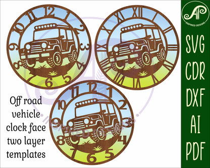 Off road vehicle wall clock template designs