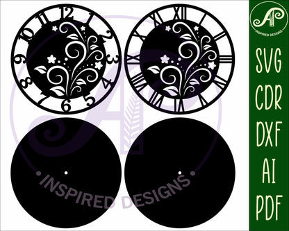 Flourish wall clock template designs