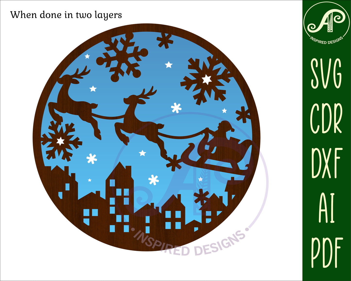 Santa sleigh wall sign design SVG / DXF / AI / PDF / CDR