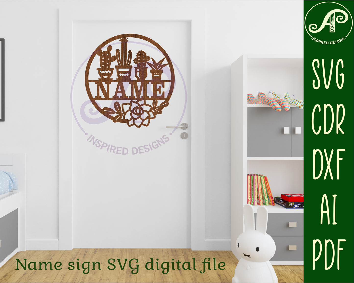 Cactus plant lovers wall sign. SVG / DXF / AI / PDF / CDR