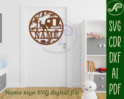 Australian caravan name wall sign. SVG / DXF / AI / PDF / CDR