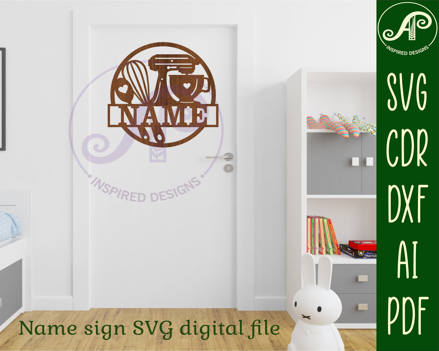 Baker name wall sign. SVG / DXF / AI / PDF / CDR