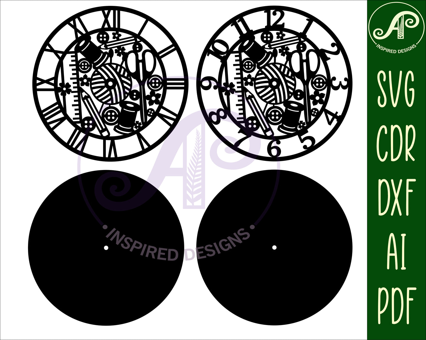 Sewing clock template design