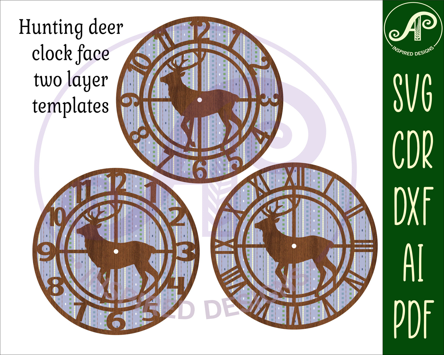 Hunting stag clock template design