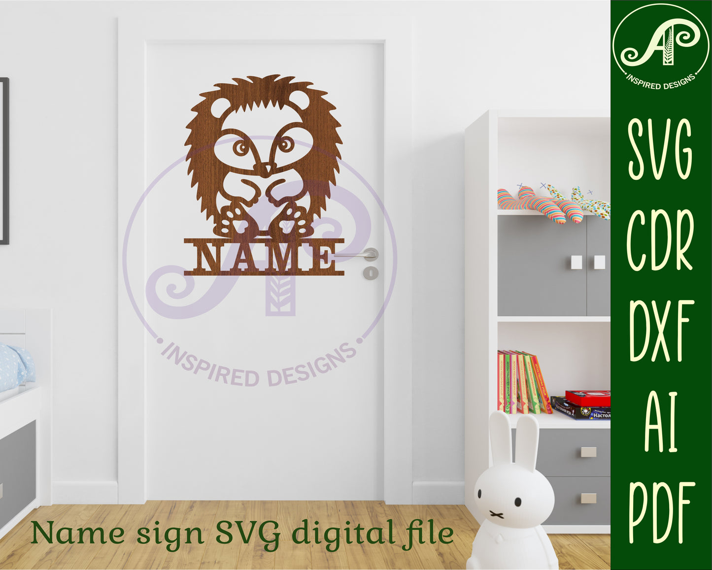 Hedgehog shape name sign SVG / DXF / AI / PDF / CDR