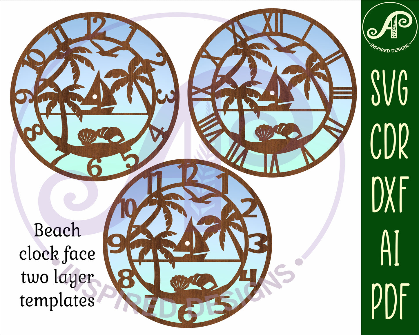 Beach clock template design