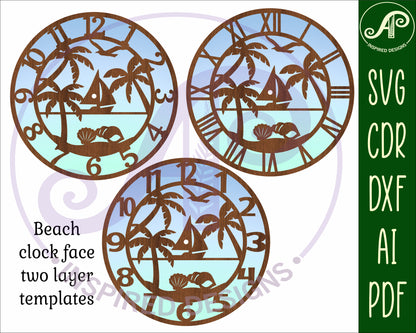 Beach clock template design