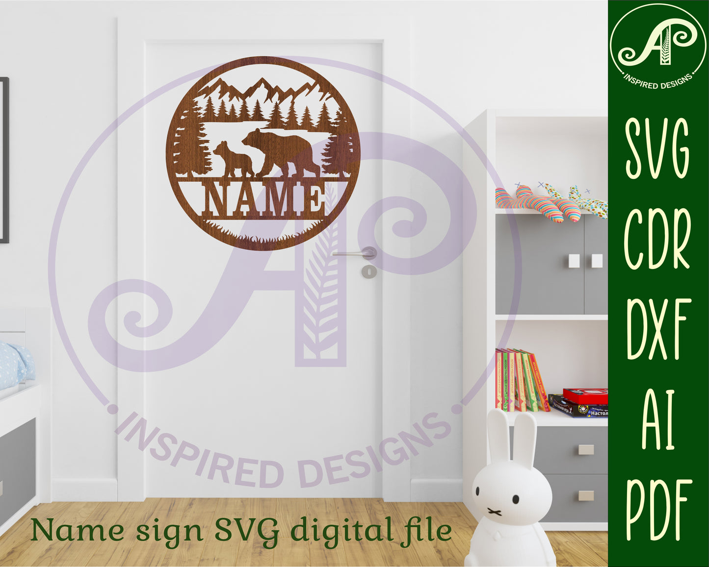 Bears name wall sign. SVG / DXF / AI / PDF / CDR