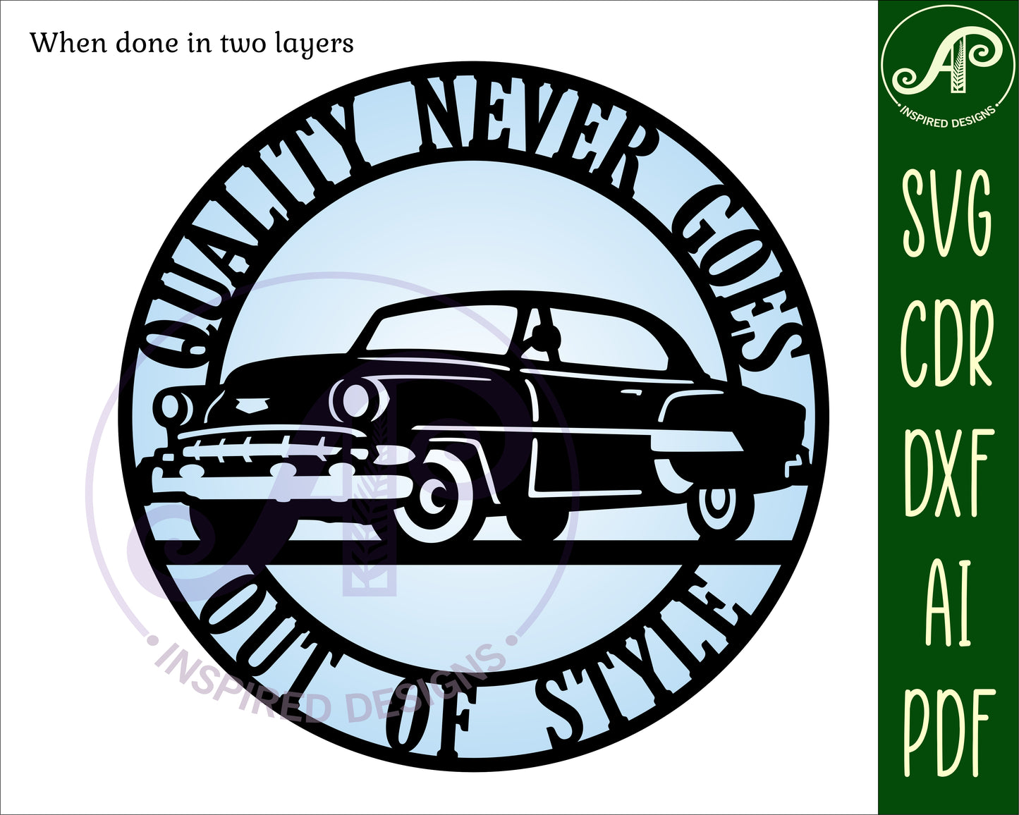 Classic car C 54 wall sign design SVG / DXF / AI / PDF / CDR