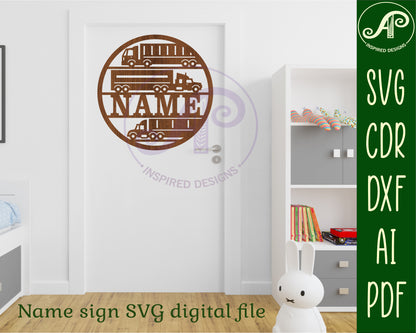 Trucks name wall sign. SVG / DXF / AI / PDF / CDR