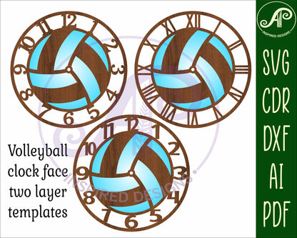 Volleyball clock template design