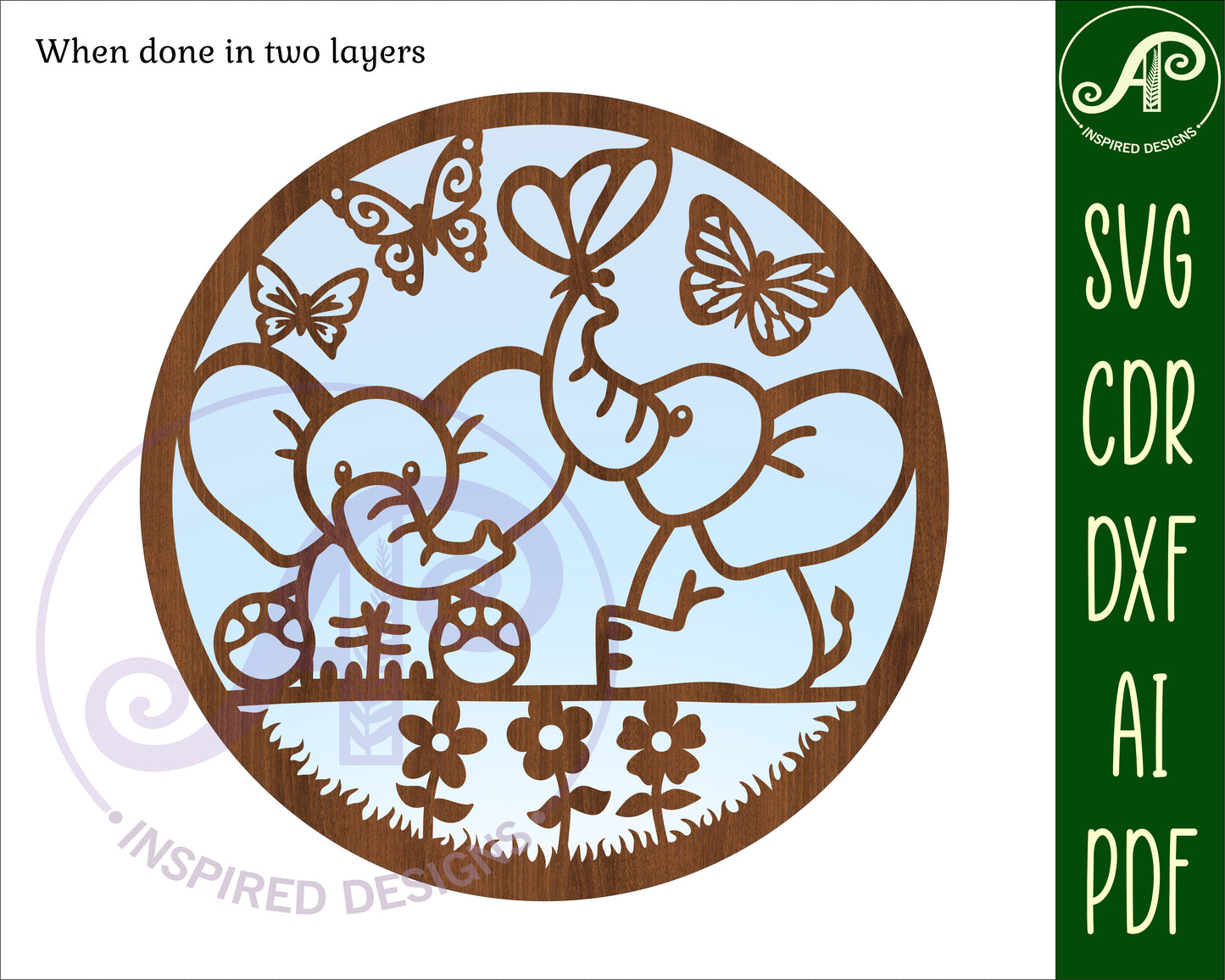 Cute elephant wall sign design SVG / DXF / AI / PDF / CDR