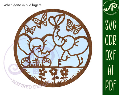 Cute elephant wall sign design SVG / DXF / AI / PDF / CDR