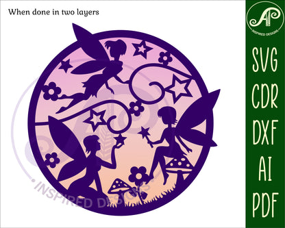 Fairies wall sign design SVG / DXF / AI / PDF / CDR