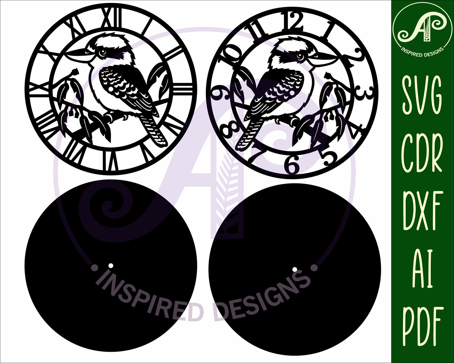 Kookaburra clock template design