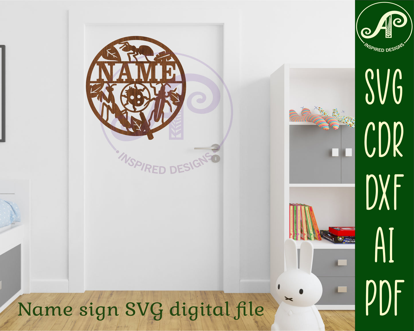 Bugs name wall sign. SVG / DXF / AI / PDF / CDR