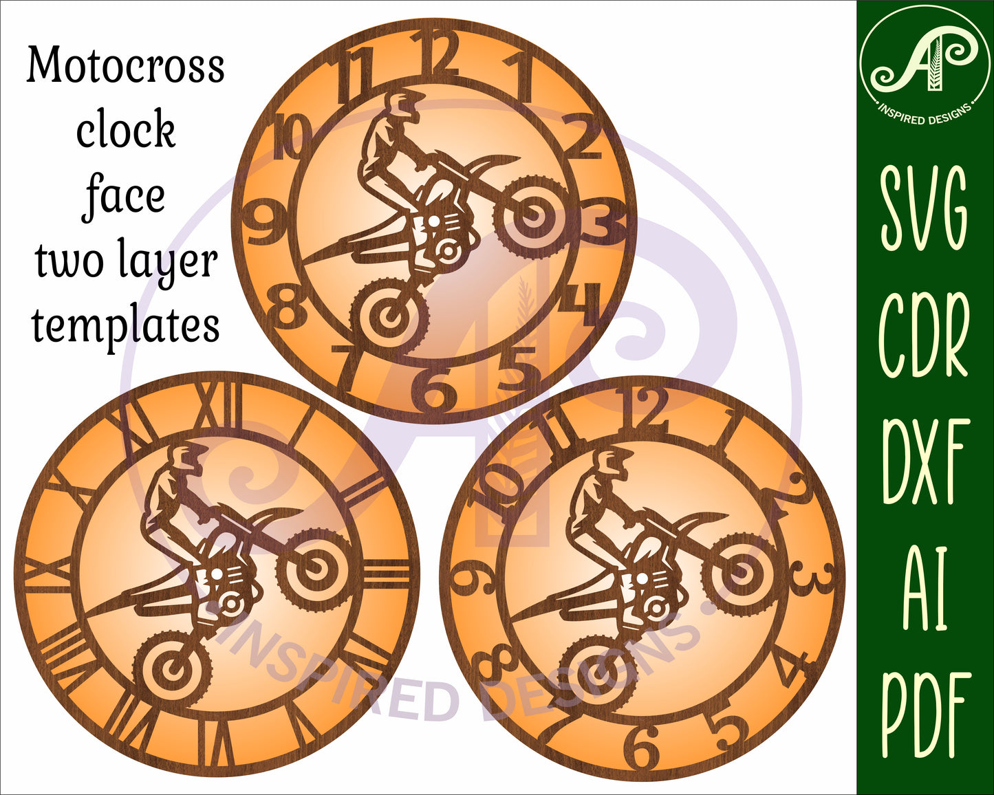 Motocross wall clock template designs