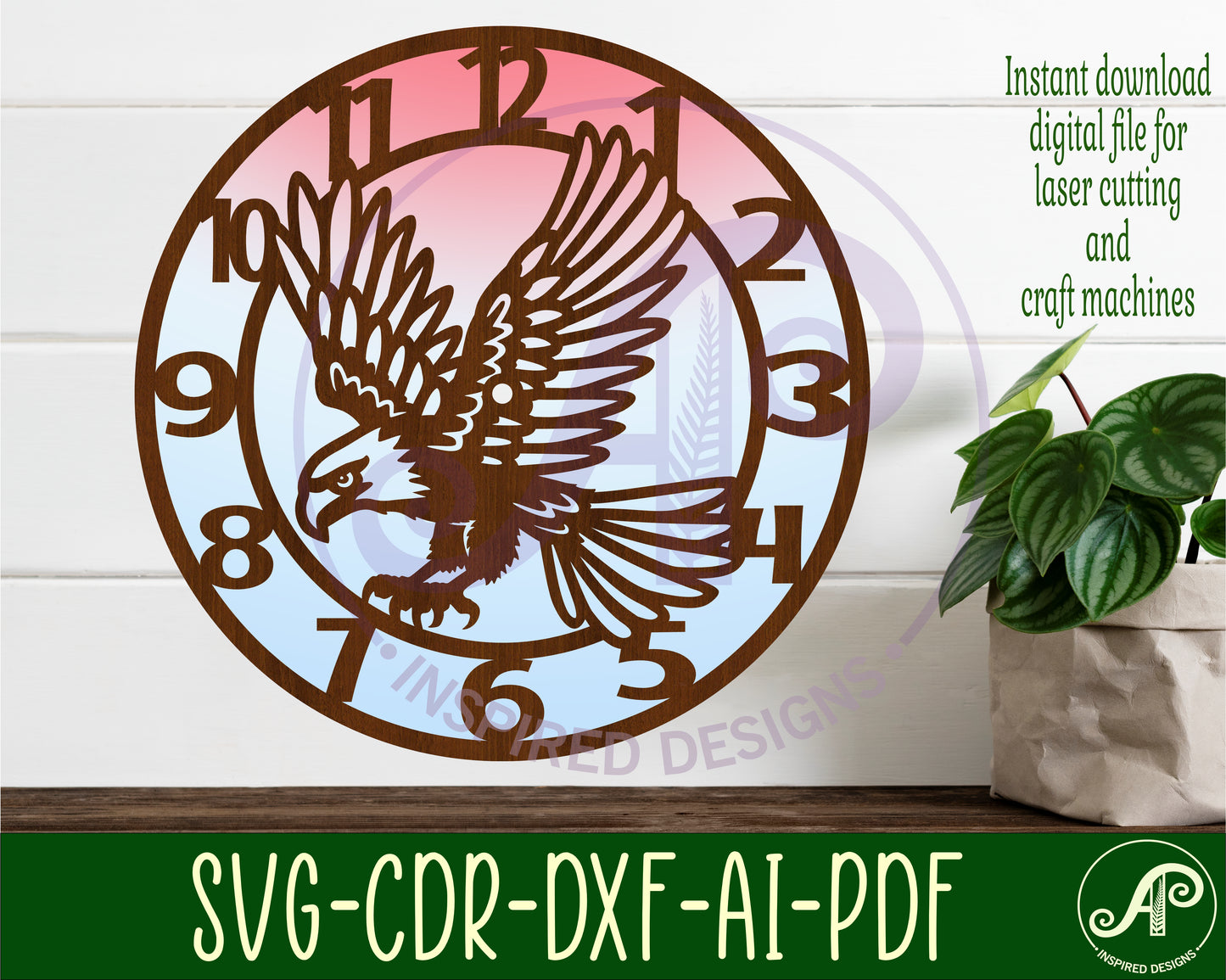 Eagle wall clock template designs