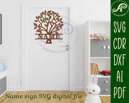 Family tree shape name sign SVG / DXF / AI / PDF / CDR