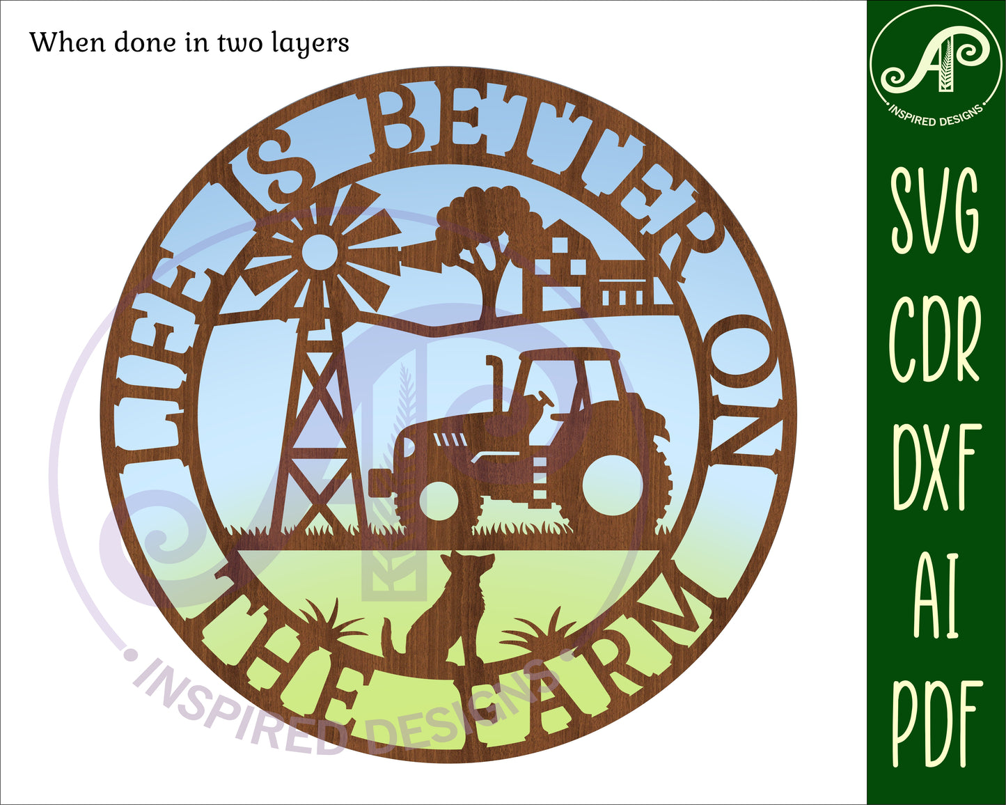 Life is better on the farm wall sign design SVG / DXF / AI / PDF / CDR