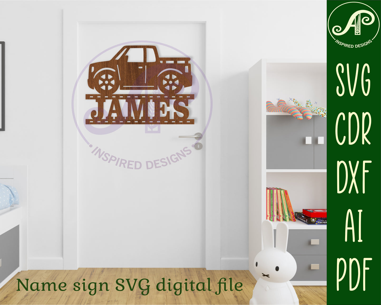 Truck design shape name sign SVG / DXF / AI / PDF / CDR