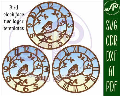 Bird clock template design