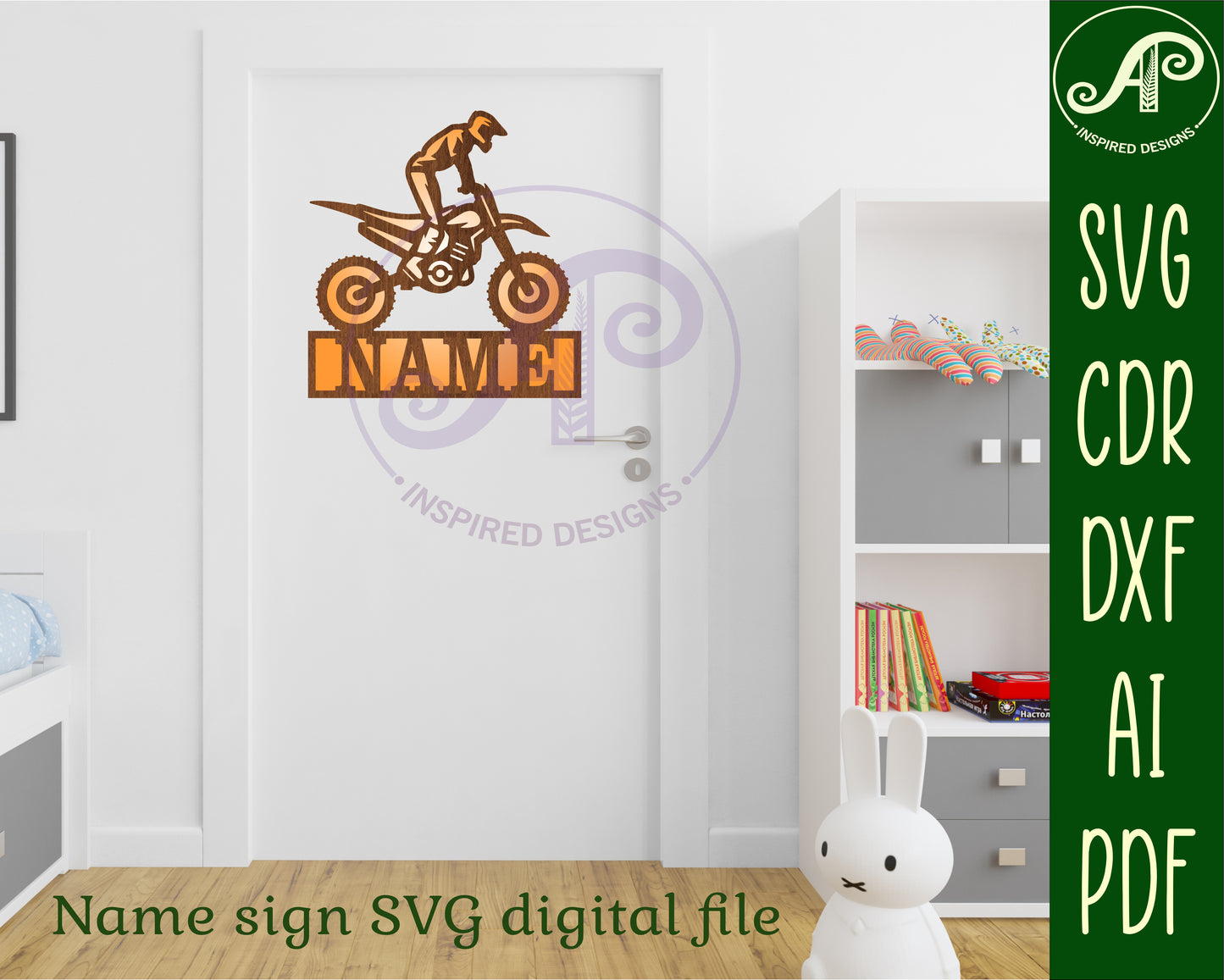 Motocross design shape name sign SVG / DXF / AI / PDF / CDR