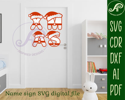 Christmas santa hat alphabet letter set. 26 letter options