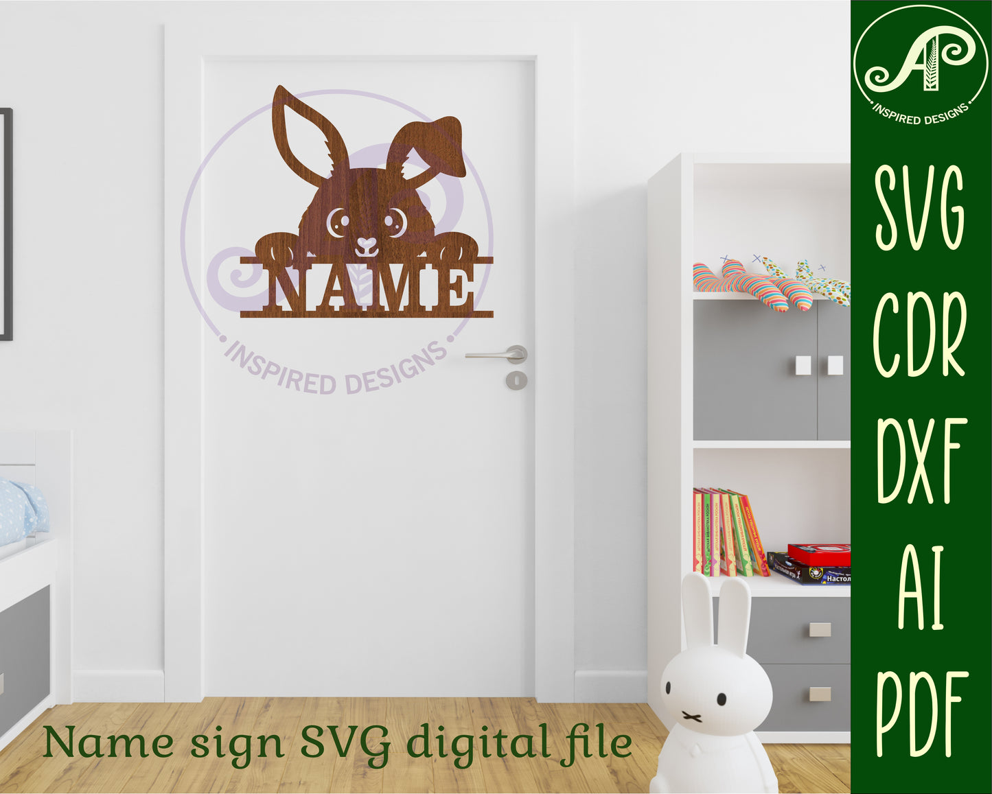 Bunny name sign SVG / DXF / AI / PDF / CDR