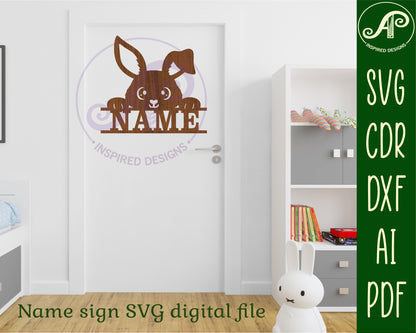 Bunny name sign SVG / DXF / AI / PDF / CDR