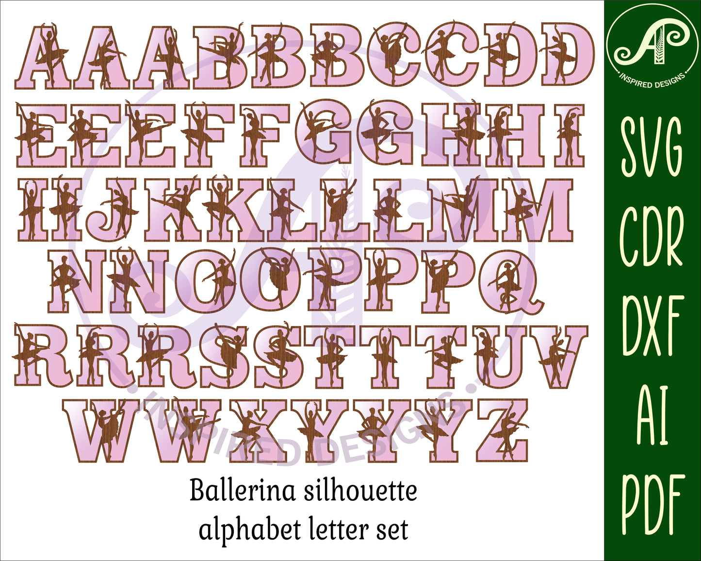 Ballerina alphabet letter set. 55 letter options