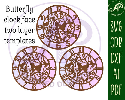 Butterfly clock template design