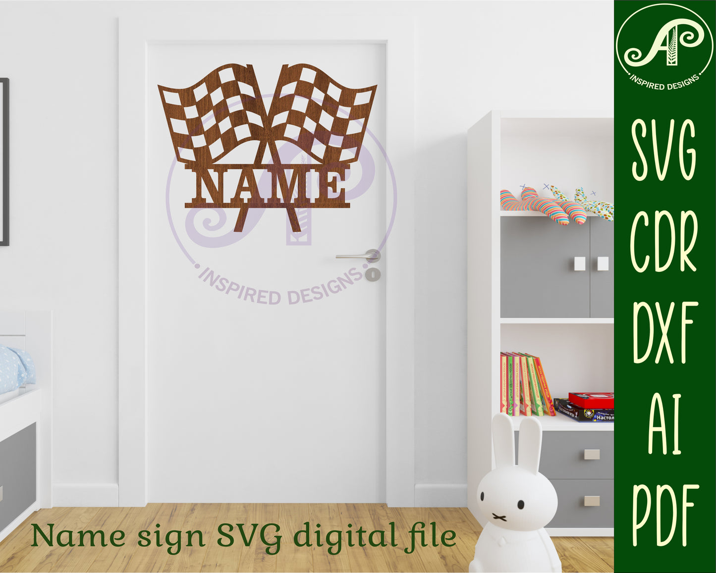 Checkered flags design shape name sign SVG / DXF / AI / PDF / CDR