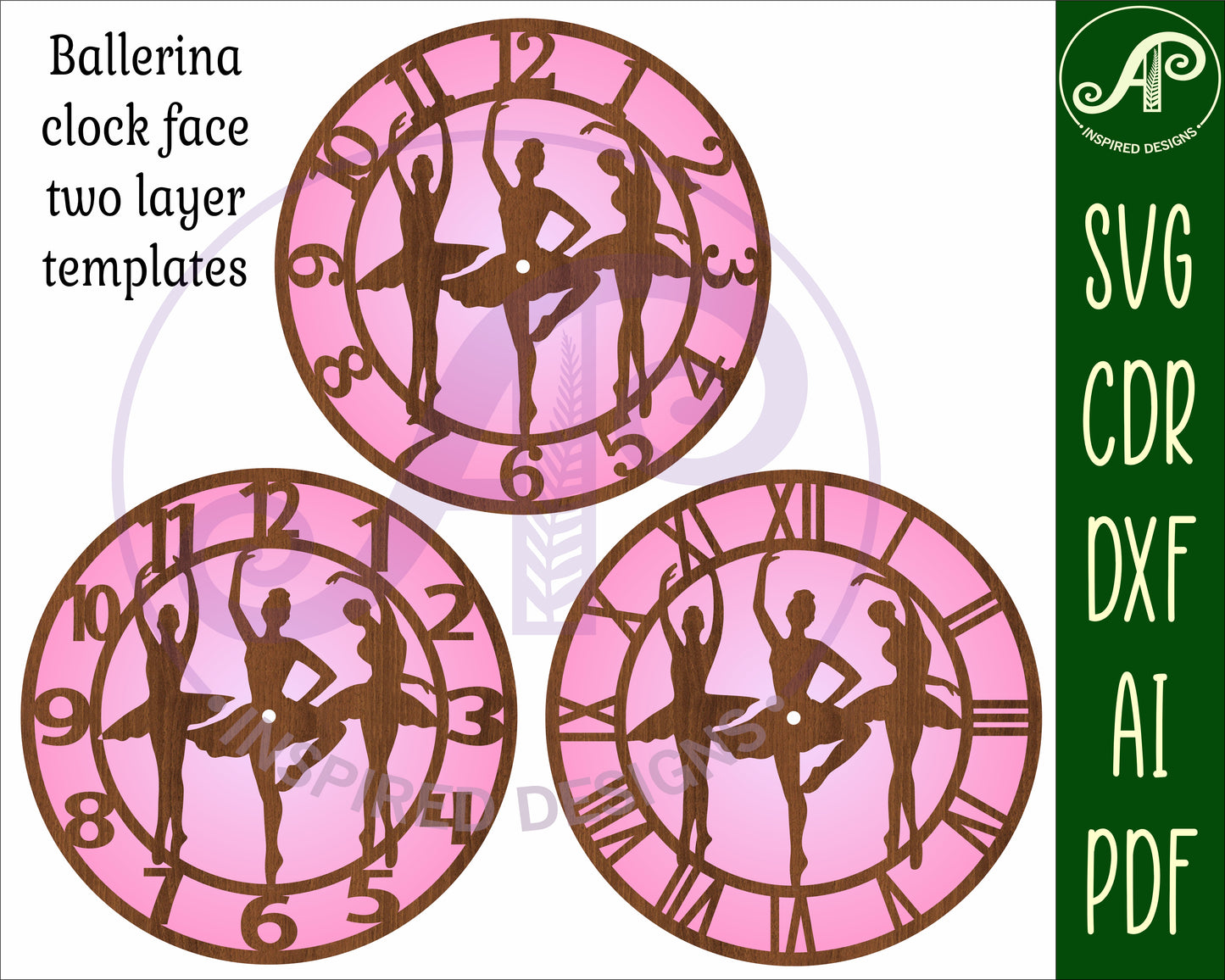 Ballerina clock template design