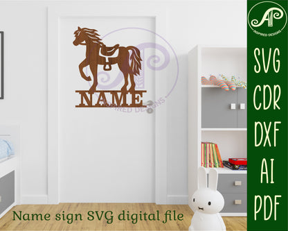 Horse design shape name sign SVG / DXF / AI / PDF / CDR