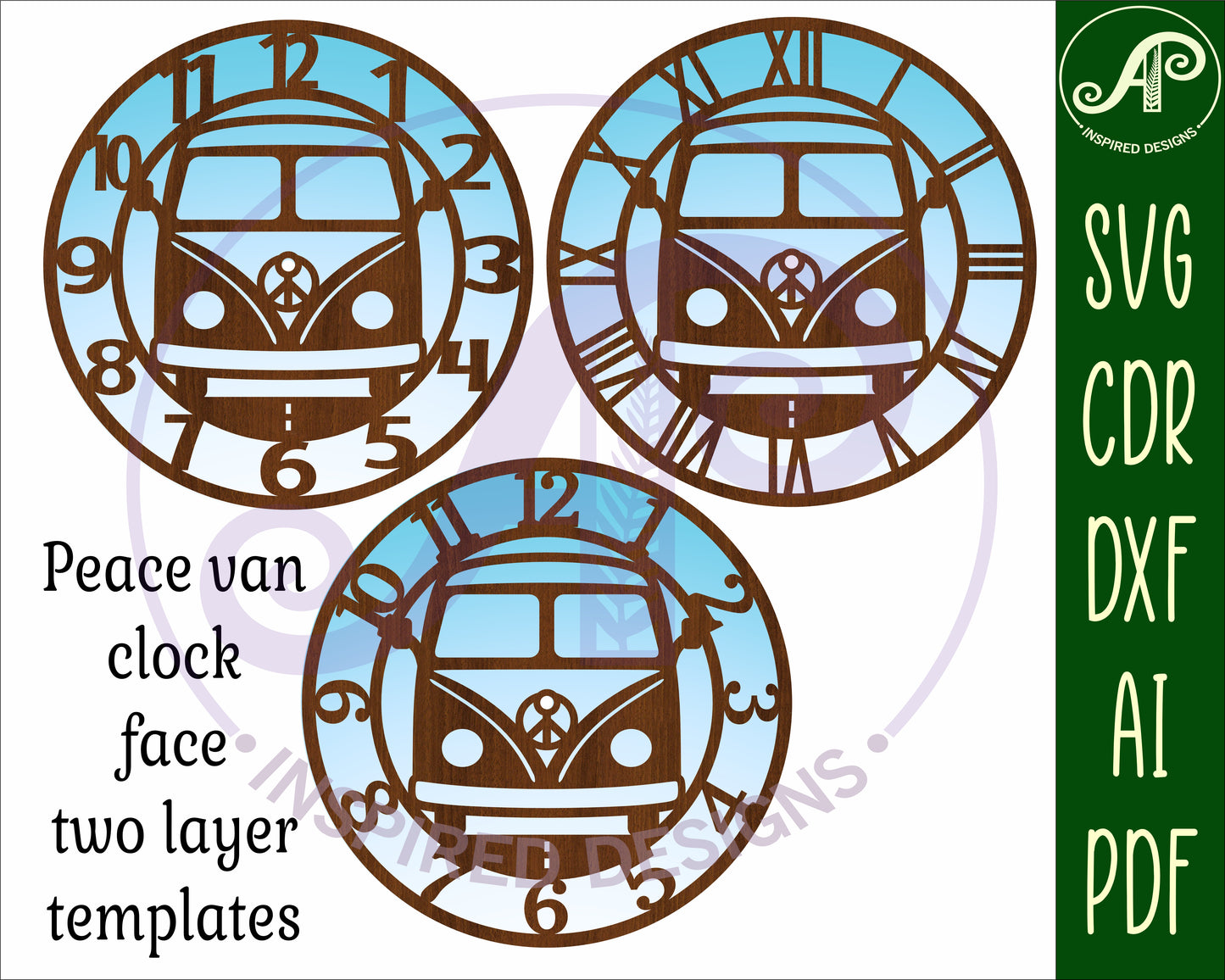 Vintage Van wall clock template design