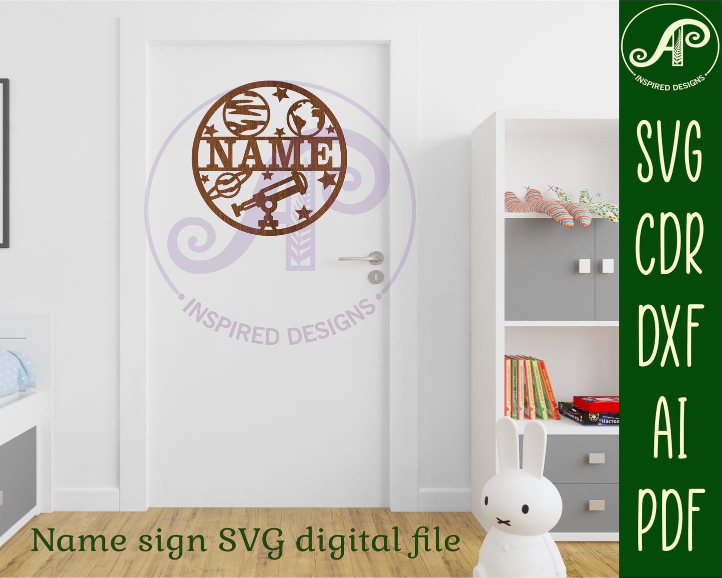 Astronomy name wall sign. SVG / DXF / AI / PDF / CDR