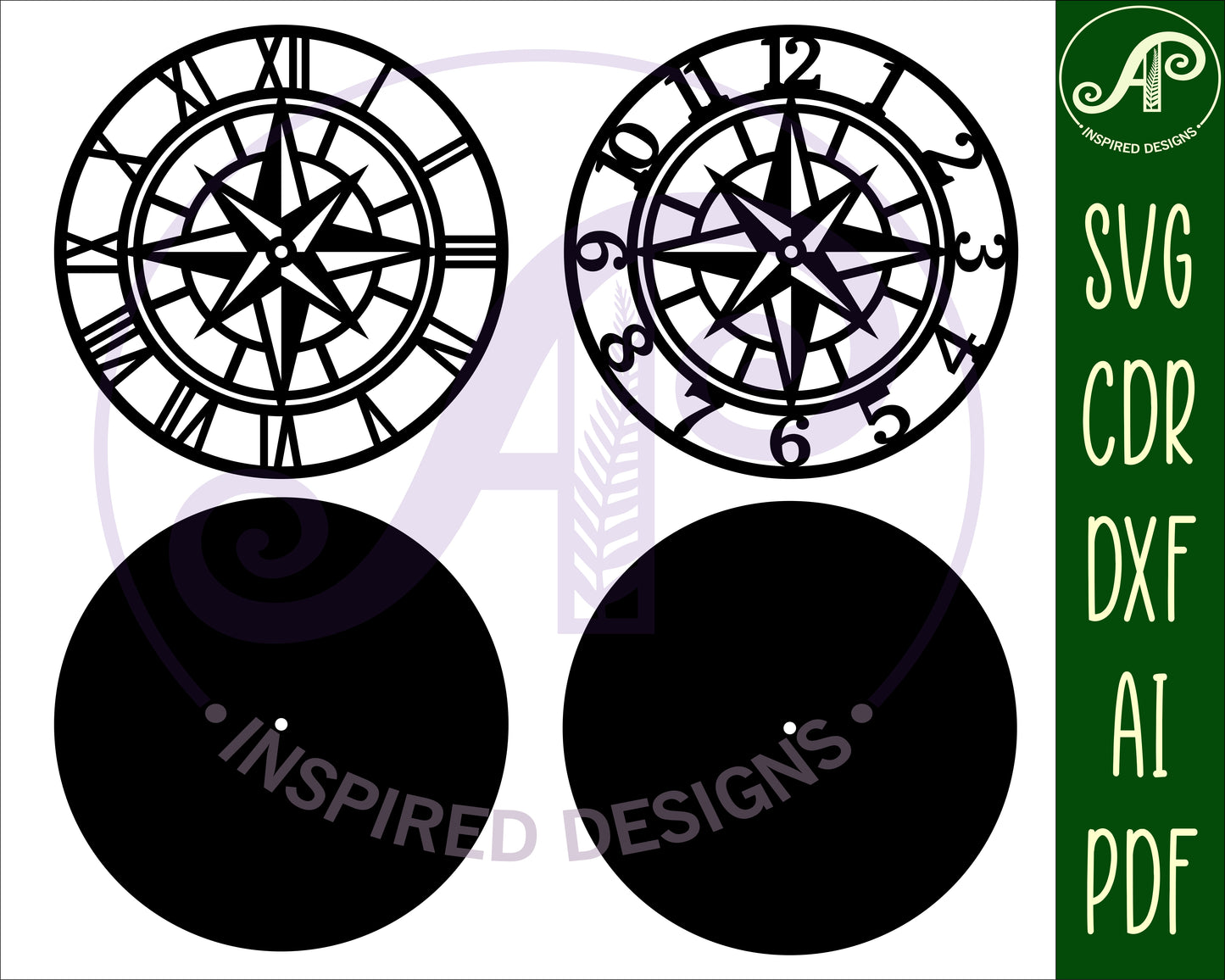 Compass clock template design