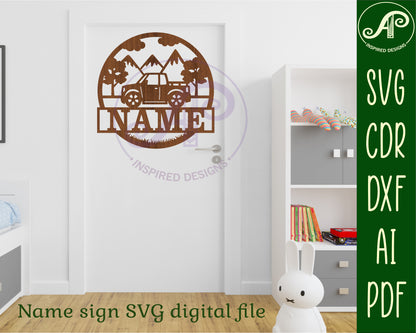 Truck name wall sign. SVG / DXF / AI / PDF / CDR