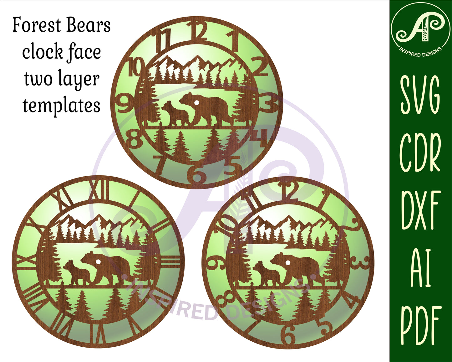 Bear clock template design