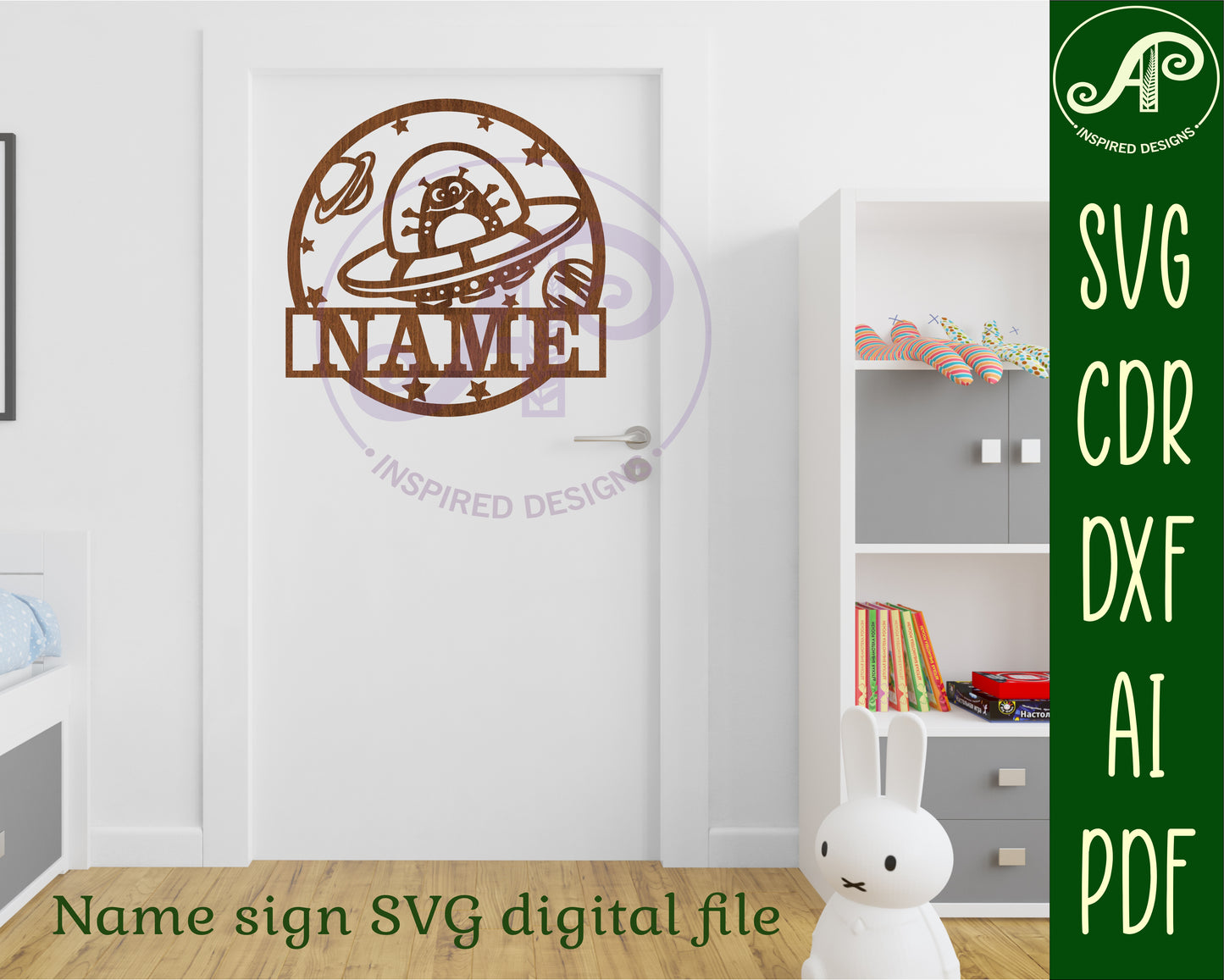 Alien name wall sign. SVG / DXF / AI / PDF / CDR